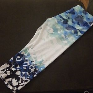 Water color print Fabletics workouts capris